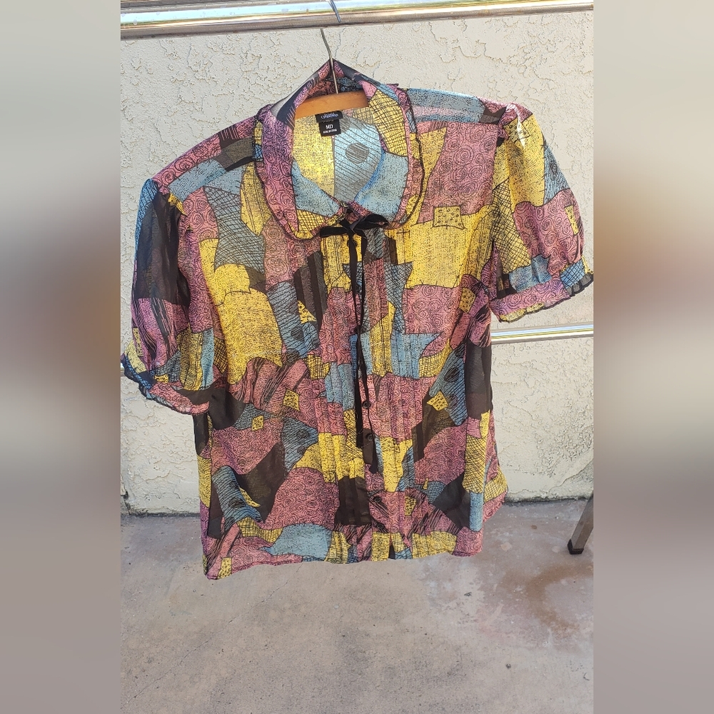 Nightmare Before Christmas Hot Topic "Sally" blouse